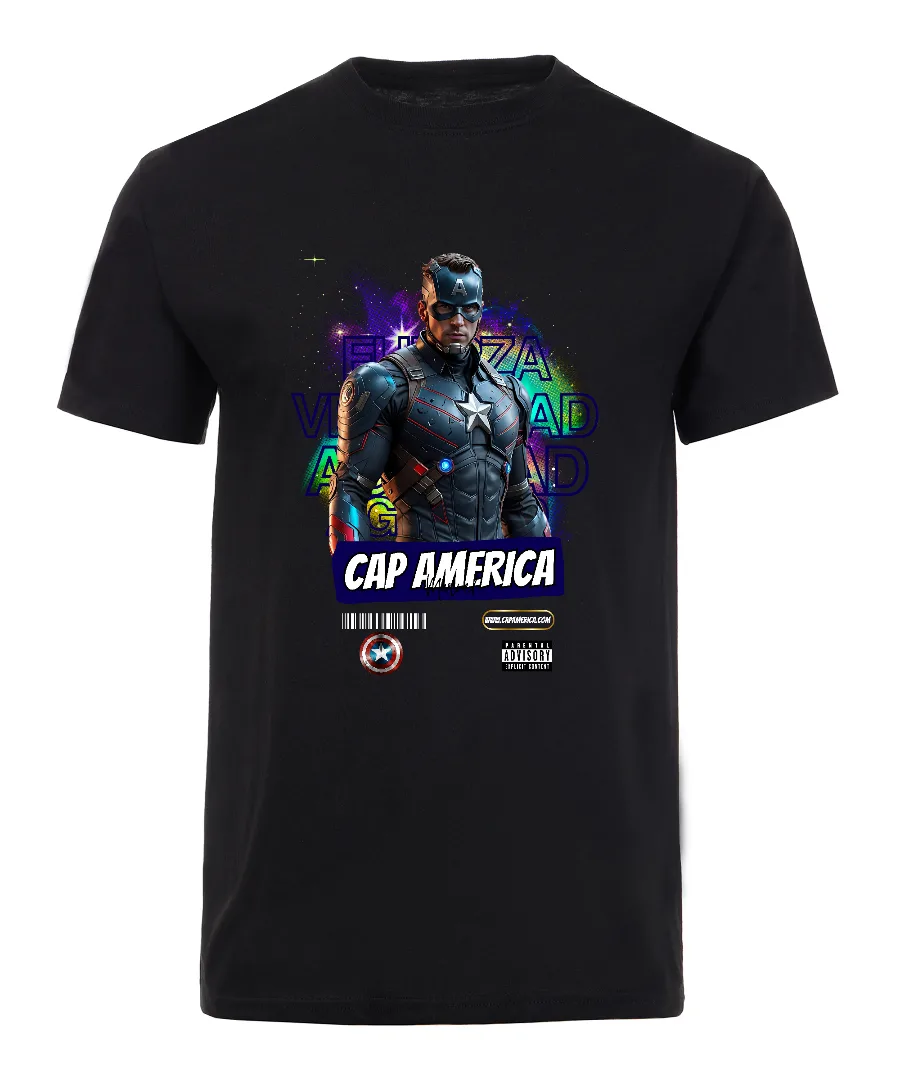 Playera con diseño Capitán América Retro Cósmico