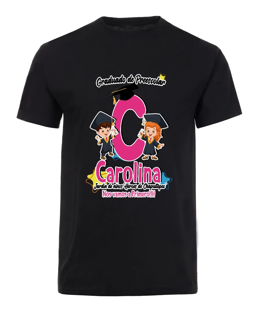 Playera con diseño Graduación Carolina en Rosa