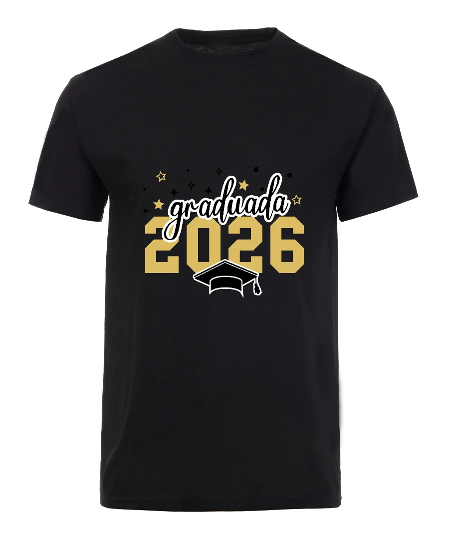 Playera con diseño Graduada 2026 con Estrellas Doradas
