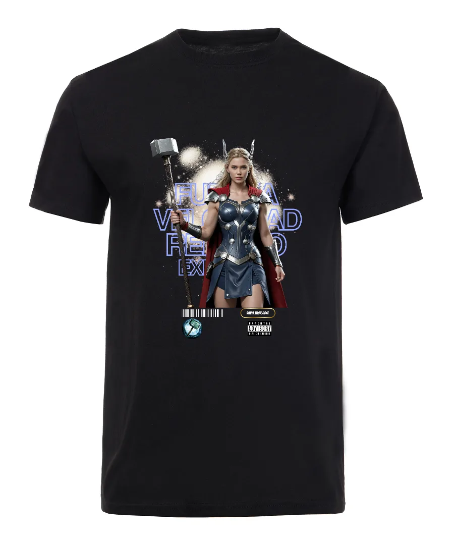 Playera con diseño Guerrera del Martillo Cósmico