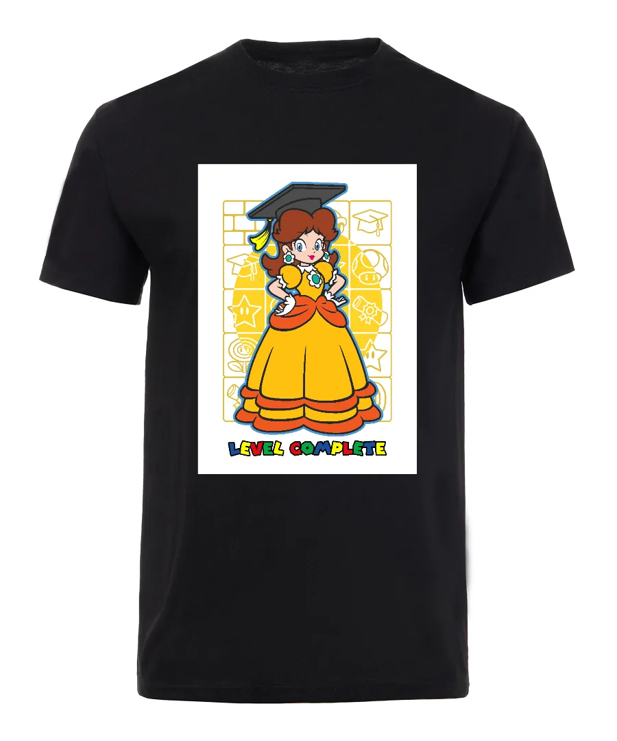 Playera con diseño Graduación Princess Y2K con letrero Level Complete