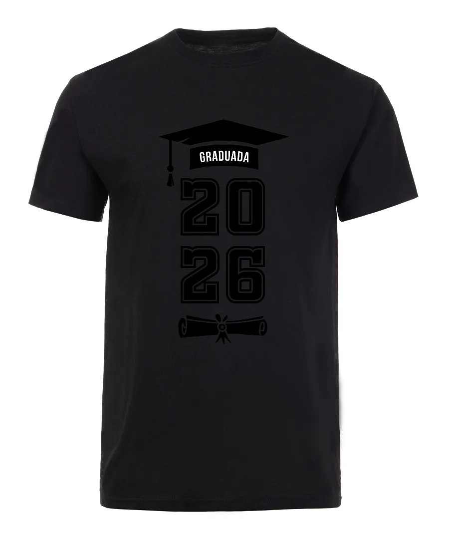 Playera con diseño Graduada Minimalista en Blanco