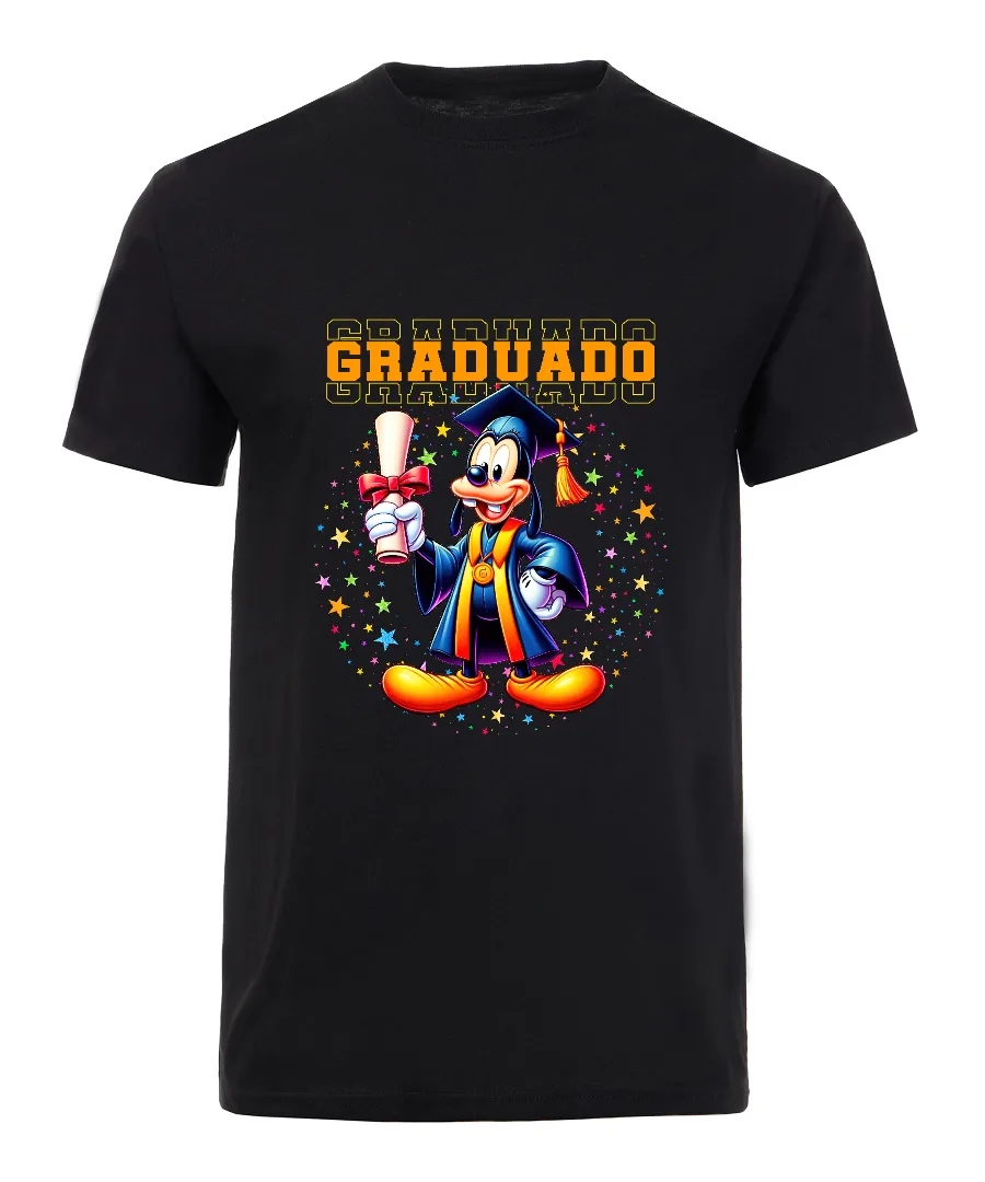 Playera con diseño Graduado con Personaje Festivo