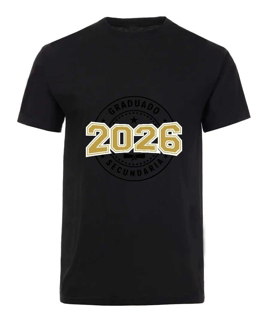 Playera con diseño Playera Graduación 2026 Dorado